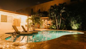 VV Pool and Garden at Night - Villa Victoriana Victoria Park near Las Olas