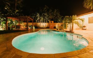 VV Pool and Garden at Night - Villa Victoriana Homes and Villas Fort Lauderdale